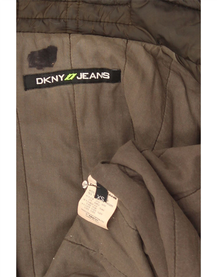 Dkny Damen Wattierter Mantel UK 6 XS Khaki Baumwolle