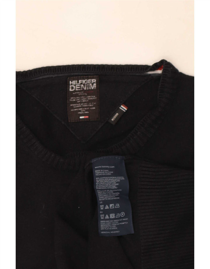 Tommy Hilfiger Herren-Pullover mit Rundhalsausschnitt, mittlere schwarze Baumwolle
