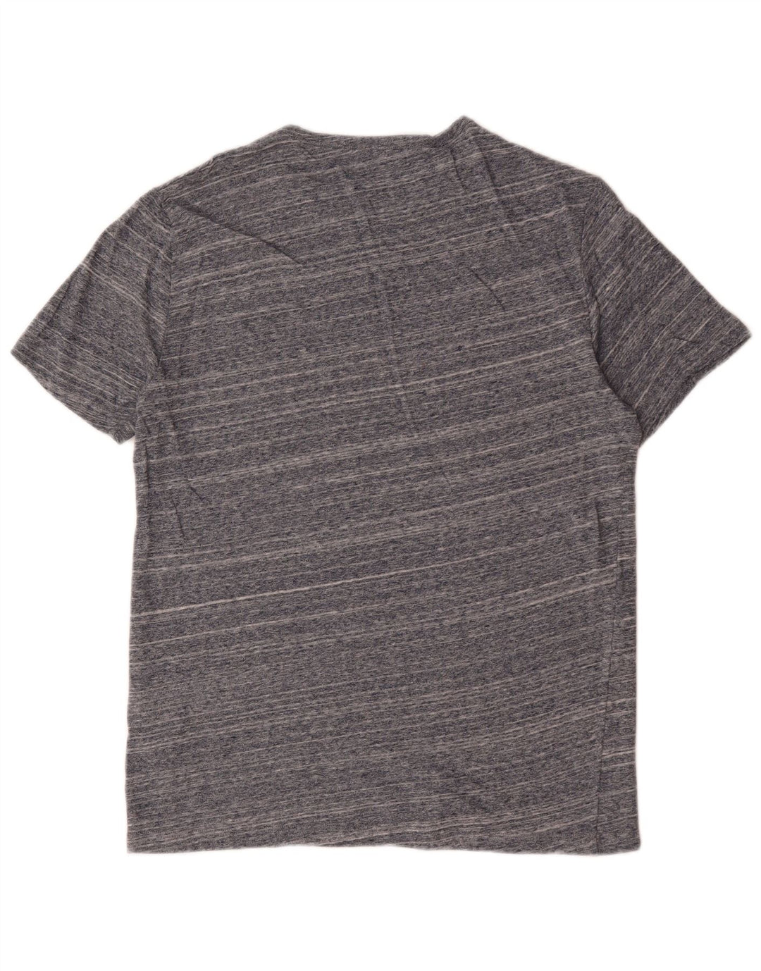 Reiss Herren-T-Shirt-Oberteil aus mittelgrauer, gestreifter Baumwolle