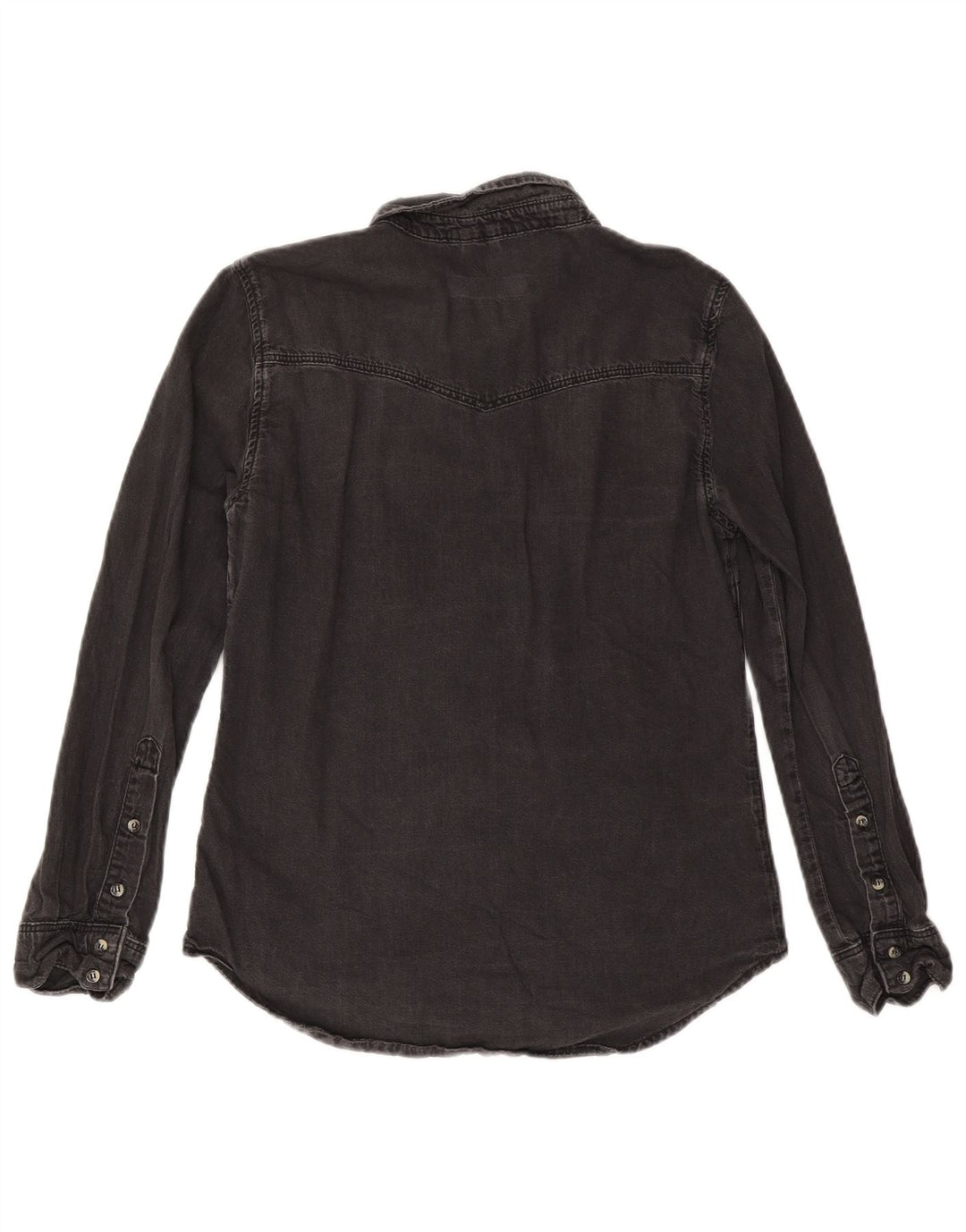 Topshop Damen Jeanshemd UK 12 Mittelschwarze Baumwolle