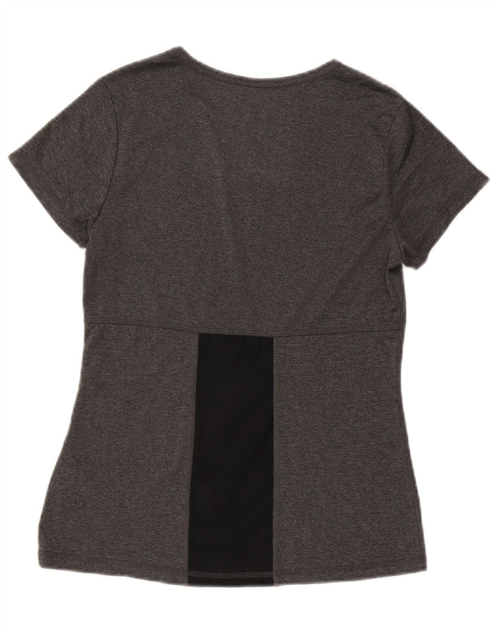 Fila Damen T-Shirt Top UK 8 Small Graues Colourblock-Polyester