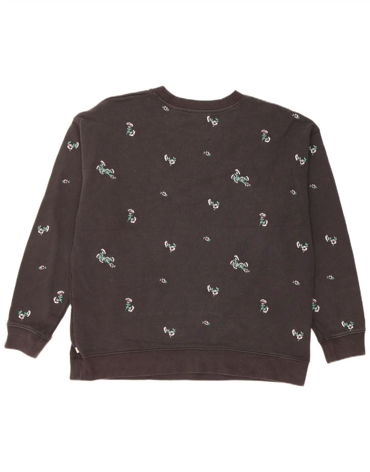 Levi's Damen-Sweatshirt-Pullover in Übergröße, Gr. 16, Größe L, schwarz, geblümt, Baumwolle