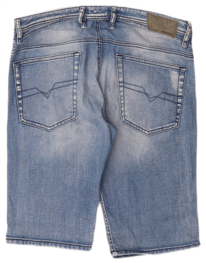 Diesel Herren Distressed Denim Shorts W31 Mittelblaue Baumwolle