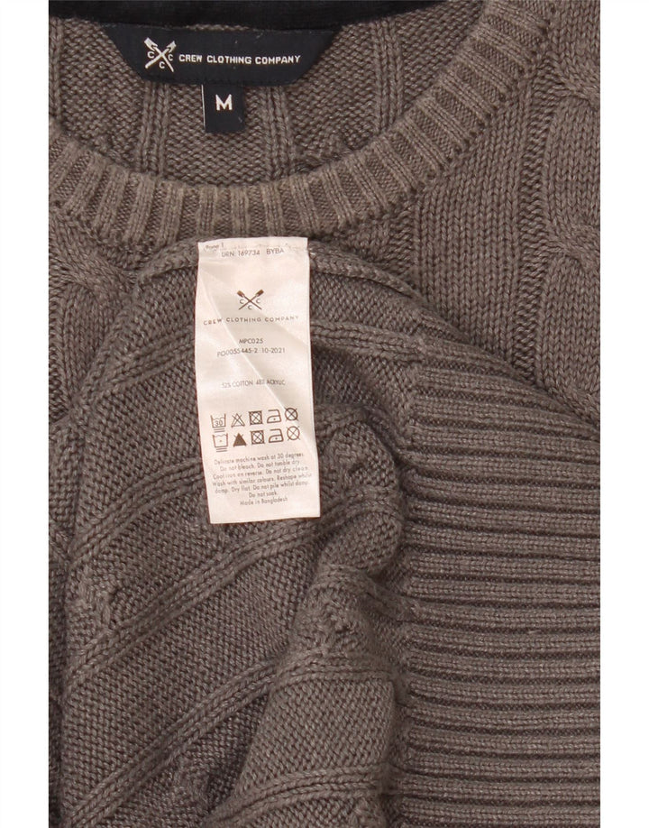 Crew Clothing Herren-Pullover mit U-Boot-Ausschnitt, mittelgraue Baumwolle