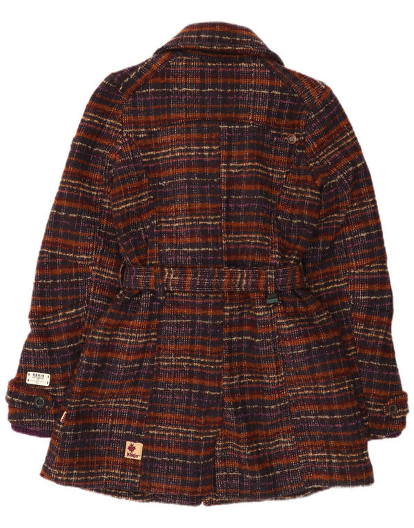 KHUJO Damenmantel UK 10 Small Mehrfarbig kariert Polyester