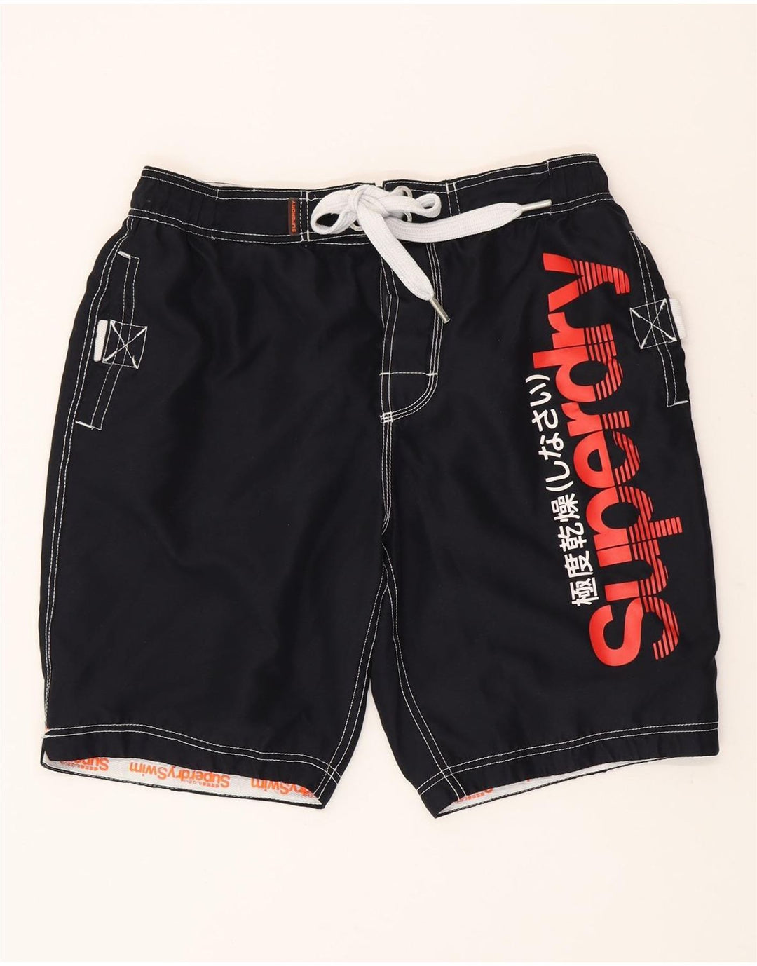 Superdry Herren-Badeshorts mit Grafik, XL, Marineblau, Polyester