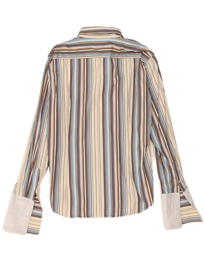 Ted Baker formelles Herrenhemd, Größe 4, groß, mehrfarbig, gestreift, Baumwolle