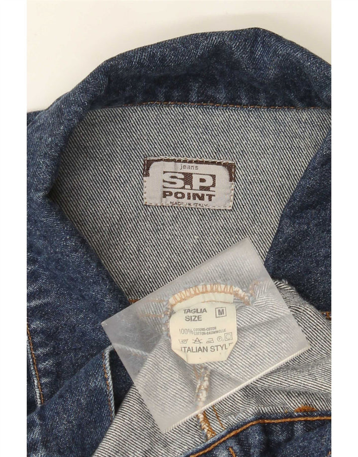 Vintage Damen Crop Jeansjacke UK 14 Mittelblaue Baumwolle