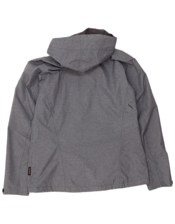 JACK WOLFSKIN Wasserdichte Damenjacke mit Kapuze, UK 12, Mittelgrau, Polyester