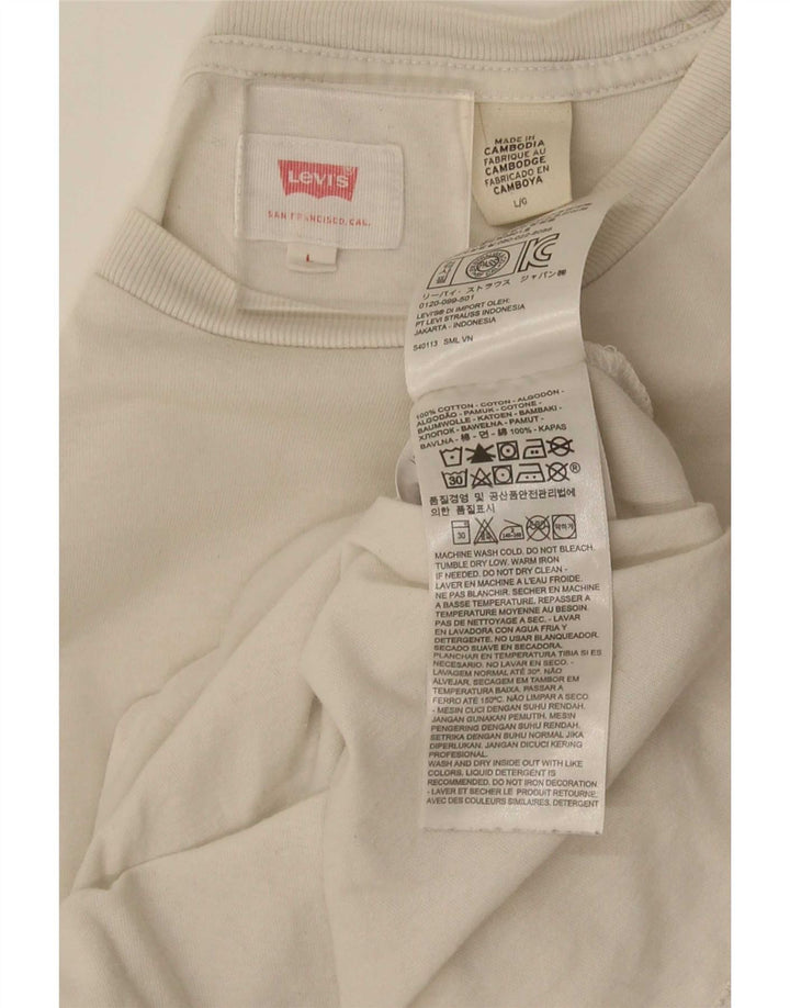 Levi's Herren-T-Shirt-Oberteil, groß, aus weißer Baumwolle