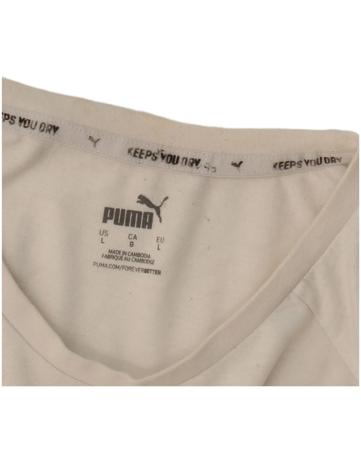 PUMA Mens T-Shirt Top Large White