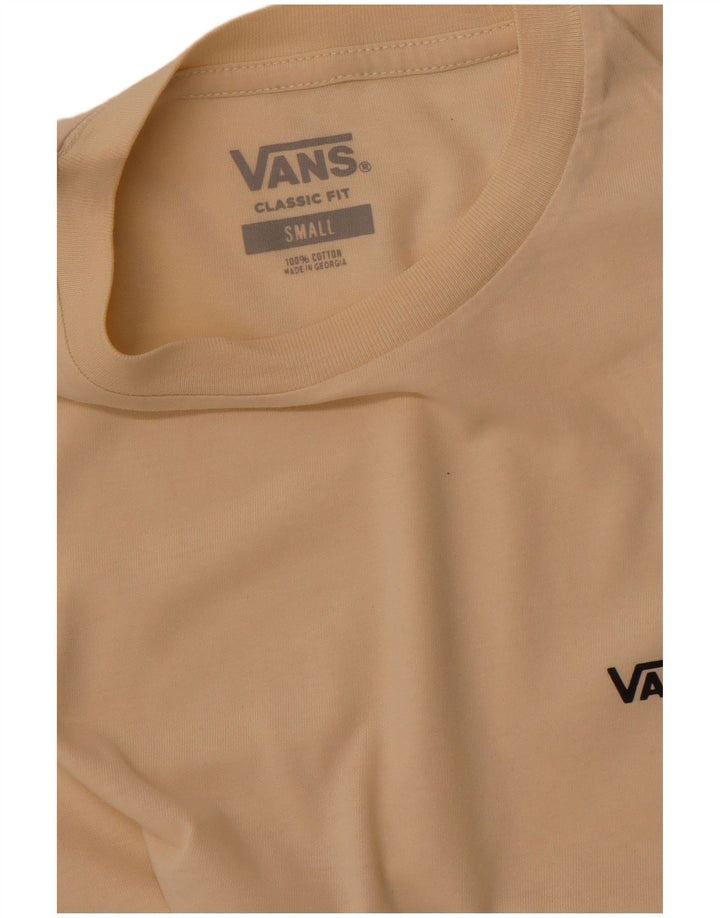 VANS Herren Classic Fit T-Shirt Top Small Beige Baumwolle