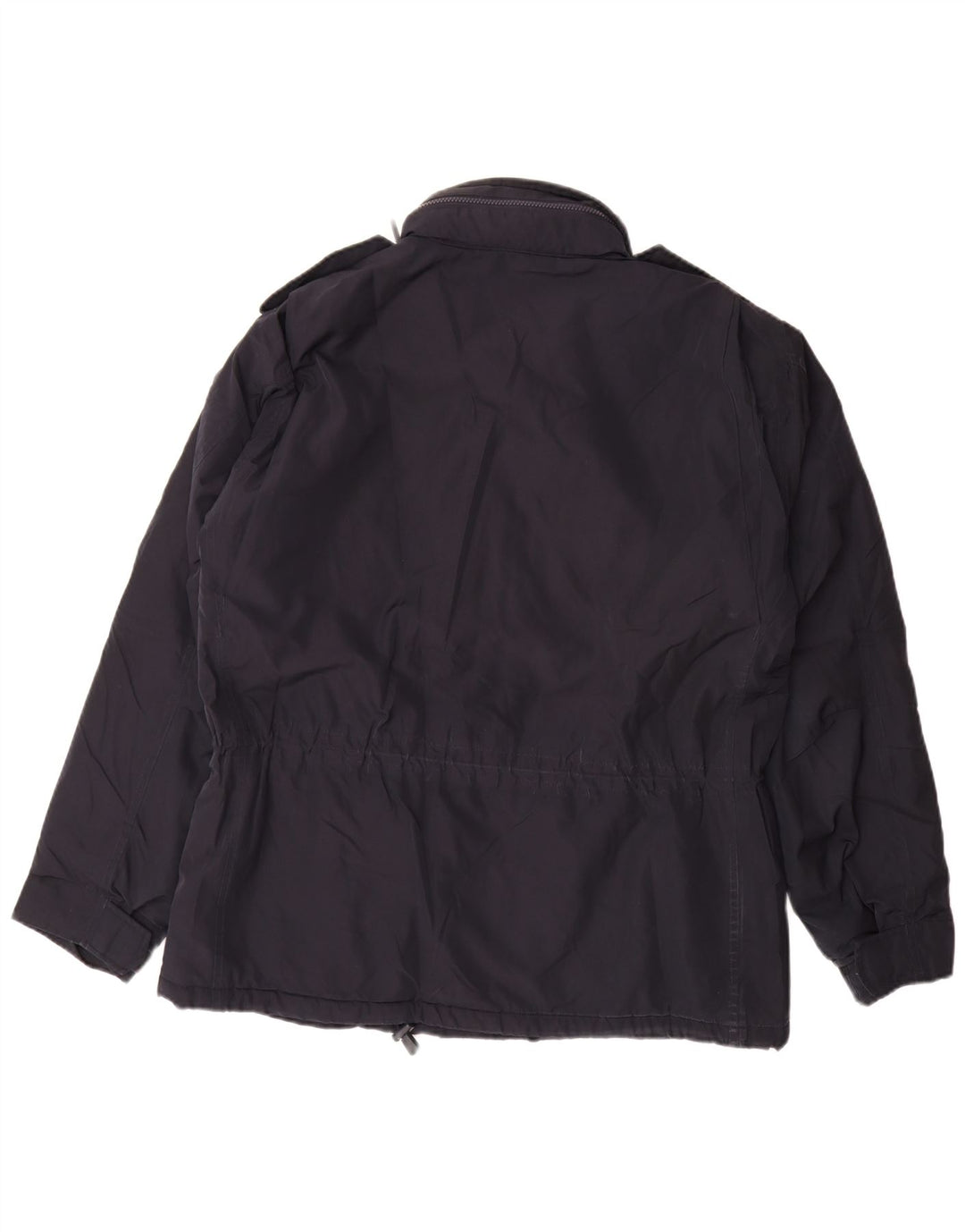 Alberto Aspesi Herren-Militärjacke mit Kapuze, UK 40, Größe L, Marineblau, Polyester