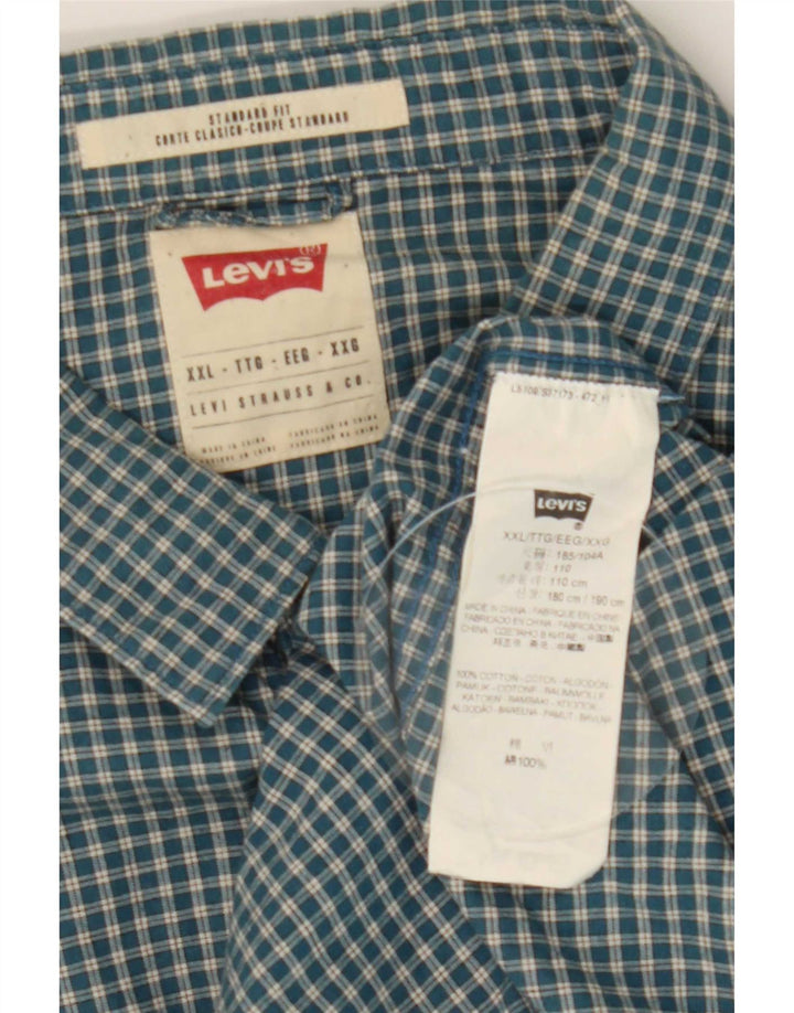 Levi's Herren-Hemd mit Standard-Passform, 2XL, blau kariert, Baumwolle