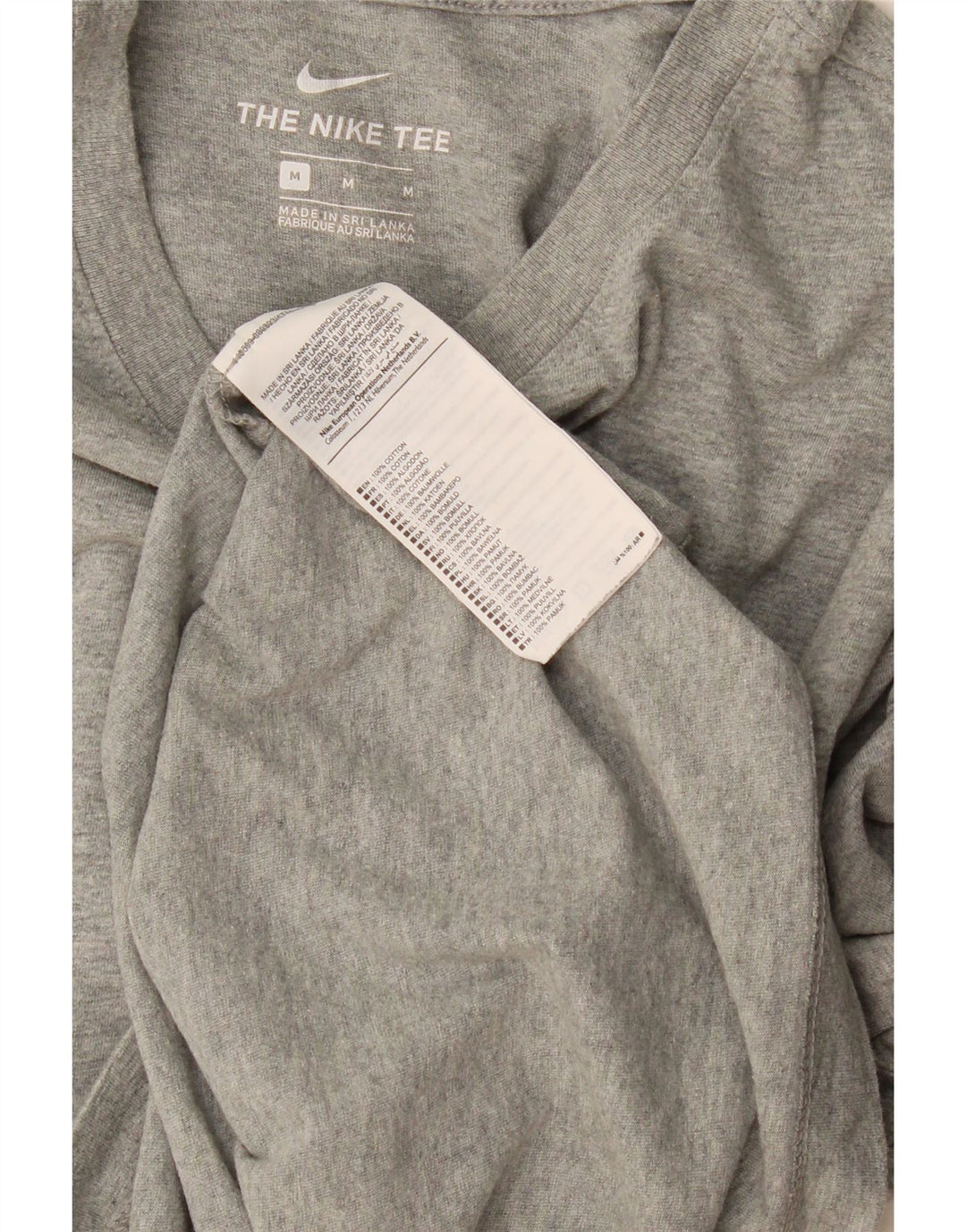 Nike Herren The Tee T-Shirt-Oberteil aus mittelgrauer Baumwolle