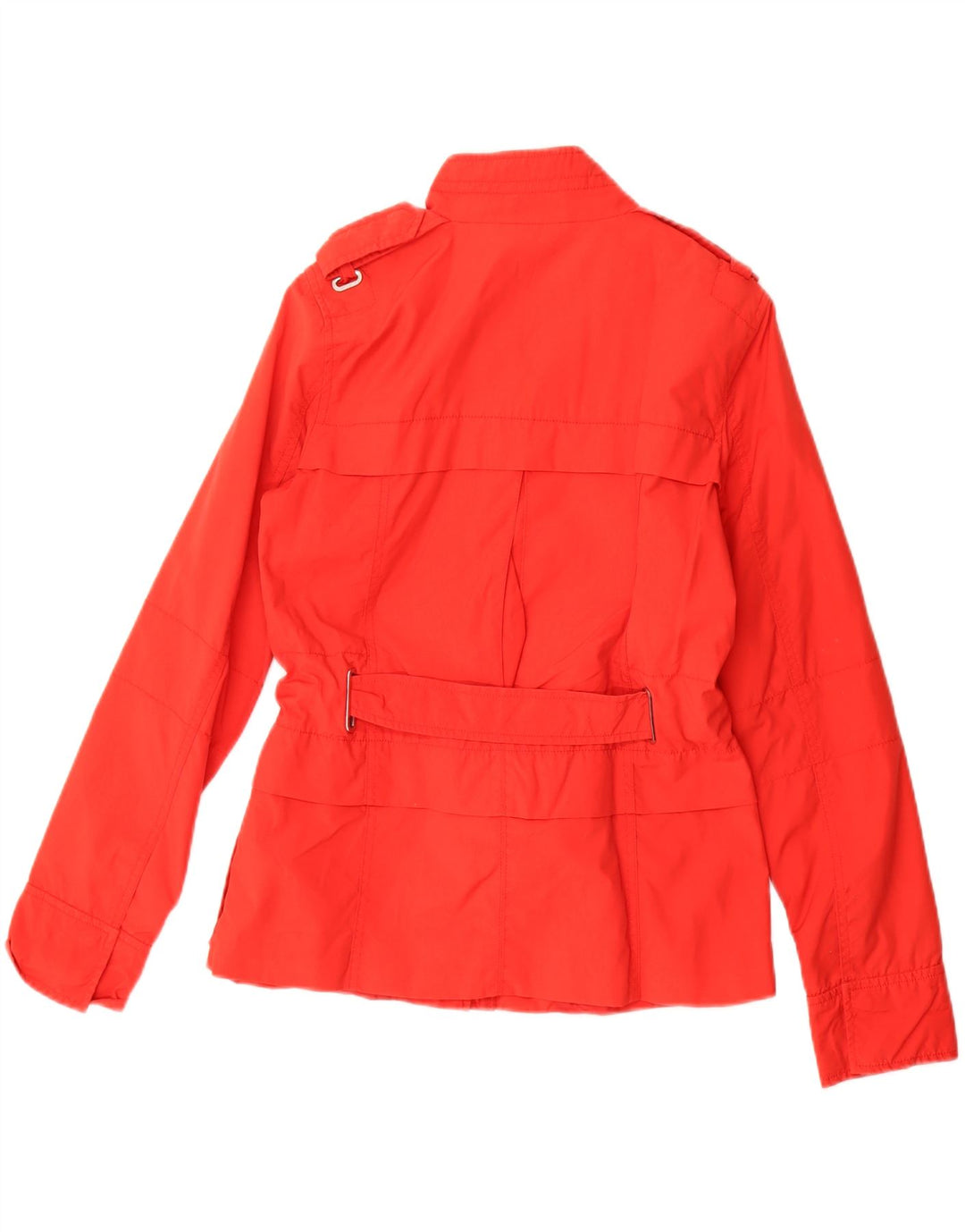 Zara Damen Militärjacke UK 12 Mittelrote Baumwolle