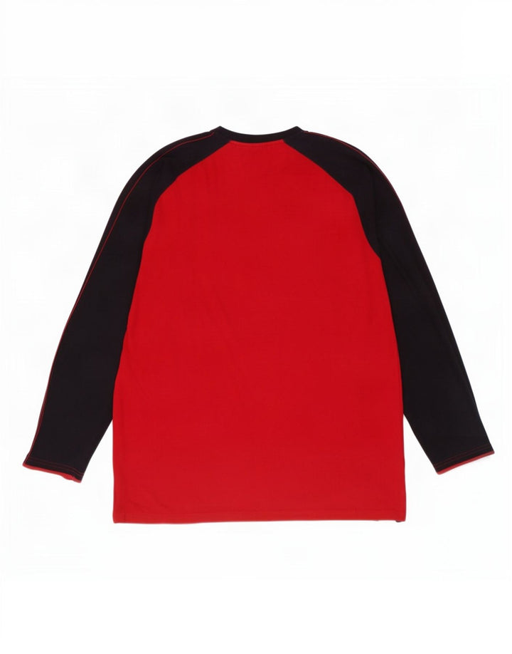 Lotto Herren-Top, langärmelig, XL, rot, Colourblock-Baumwolle