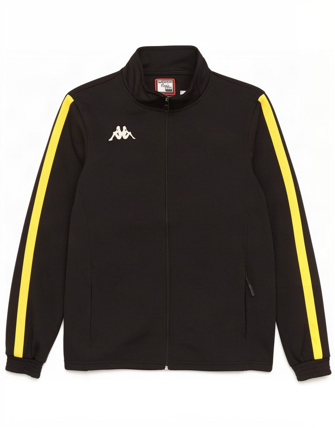 Kappa Herren-Trainingsanzug-Top-Jacke, Mittelschwarzes Farbblock-Polyester