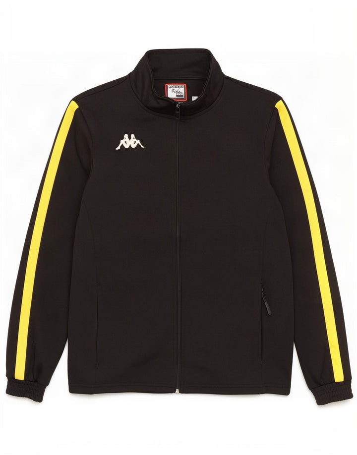 Kappa Herren-Trainingsanzug-Top-Jacke, Mittelschwarzes Farbblock-Polyester
