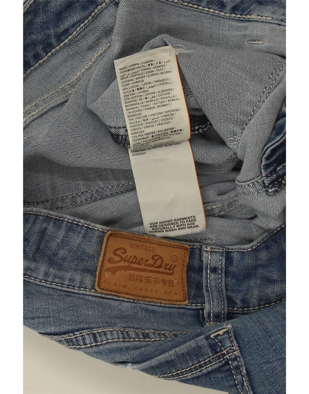 Superdry Damen Zadie Flared Jeans W26 L30 Blaues Lyocell