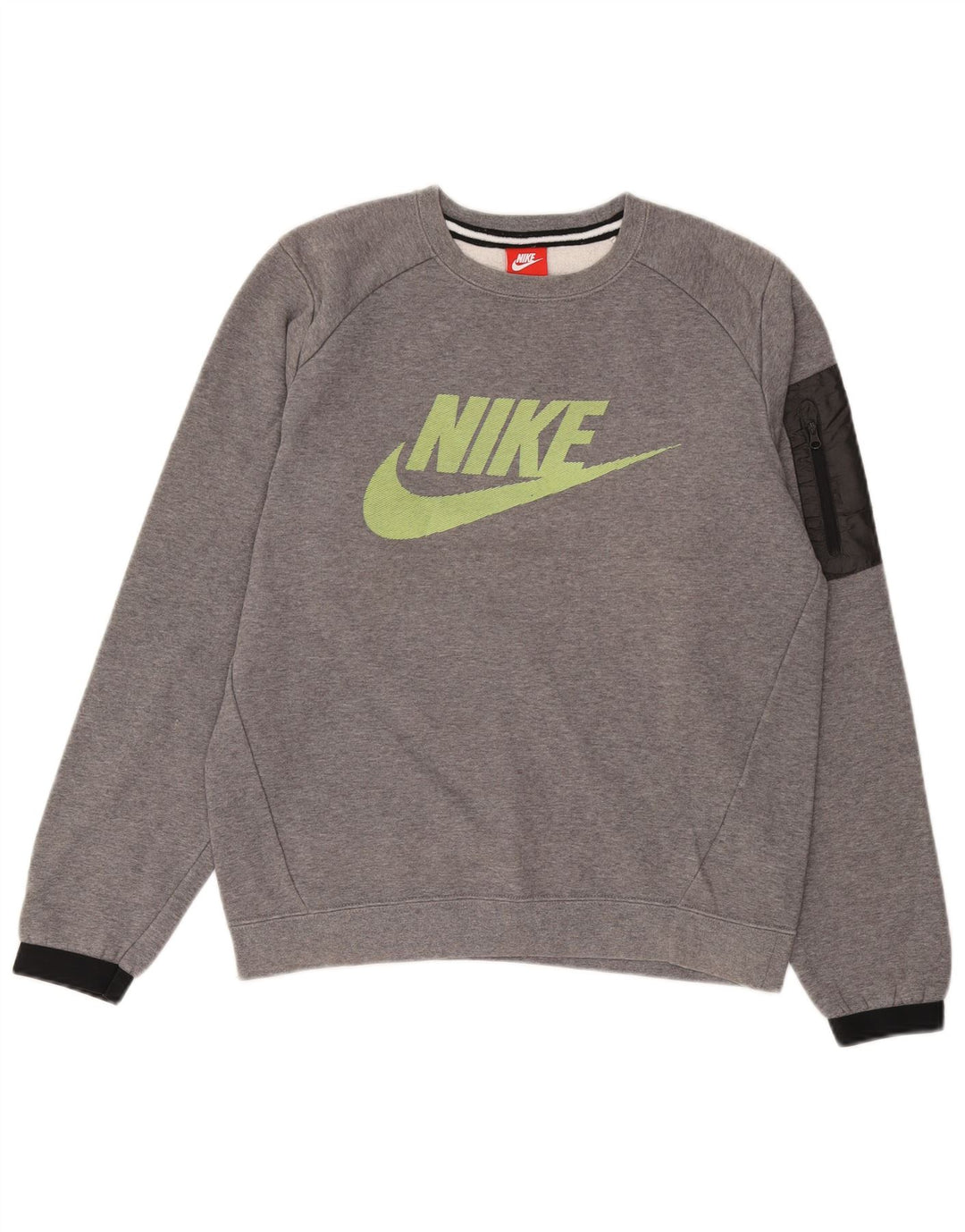 NIKE Herren-Sweatshirt mit Grafik, Größe S, Grau, Colourblock-Baumwolle