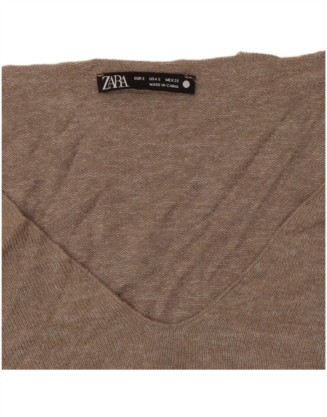 ZARA Damen-Pullover mit V-Ausschnitt, Gr. 10, Größe S, Grau