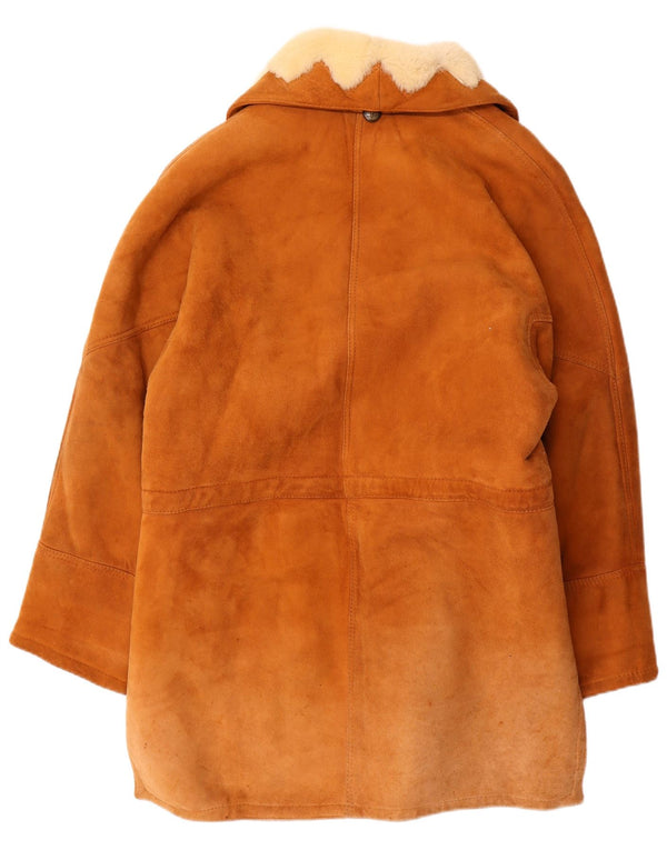 Vintage Damen Lammfellmantel EU 44 XL Braunes Lammfell