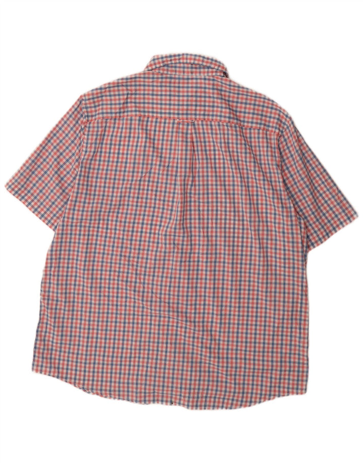 Chaps pflegeleichtes Herren-Kurzarmhemd 2XL, rosa Gingham-Baumwolle