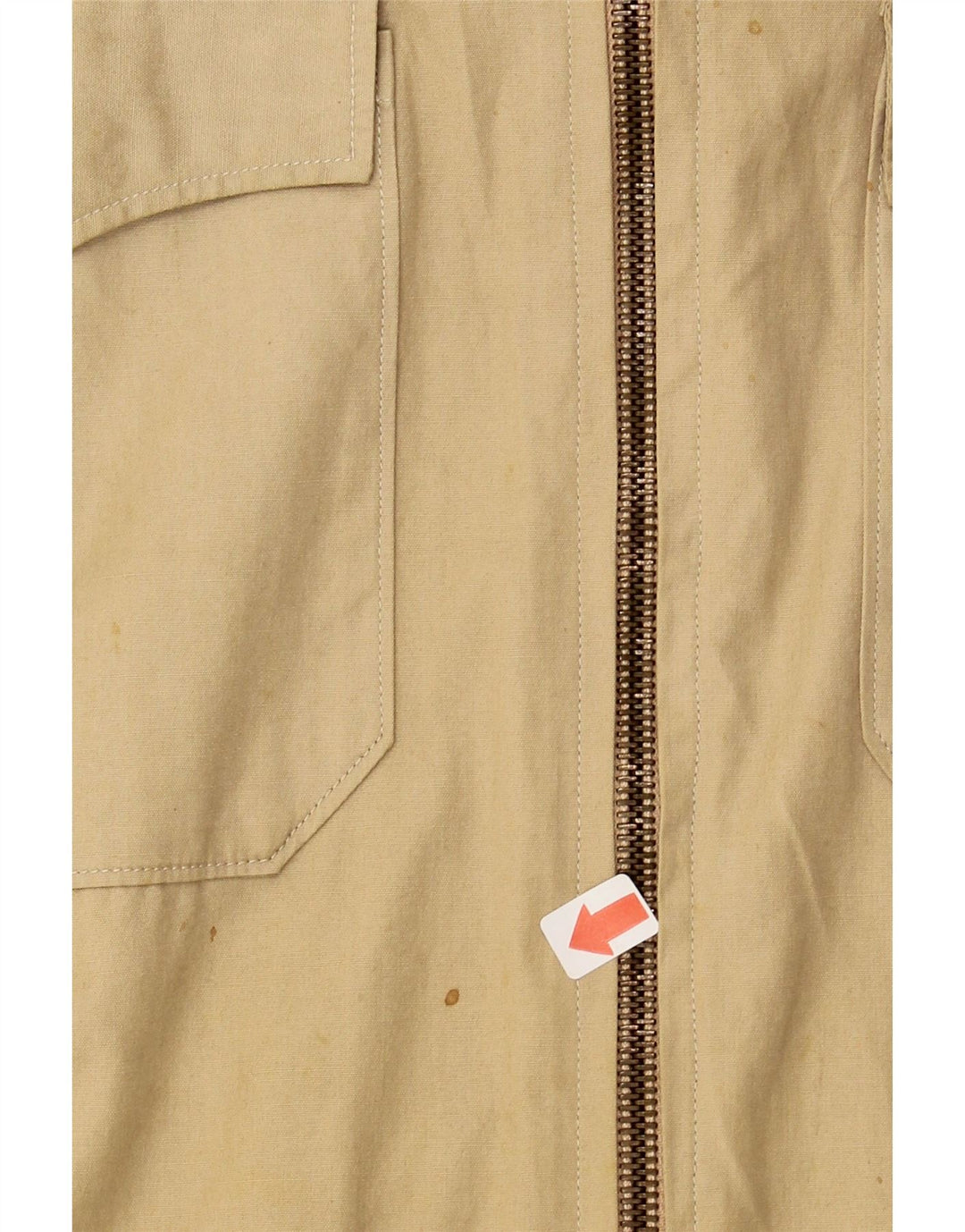 VINTAGE Mens Hooded Bomber Jacket UK 38 Medium Beige Vintage Vintage and Second-Hand Vintage from Messina Hembry 