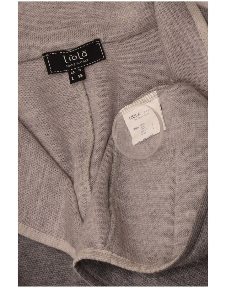 Liola Damen 3-Knopf-Blazerjacke UK 16 Große graue Wolle