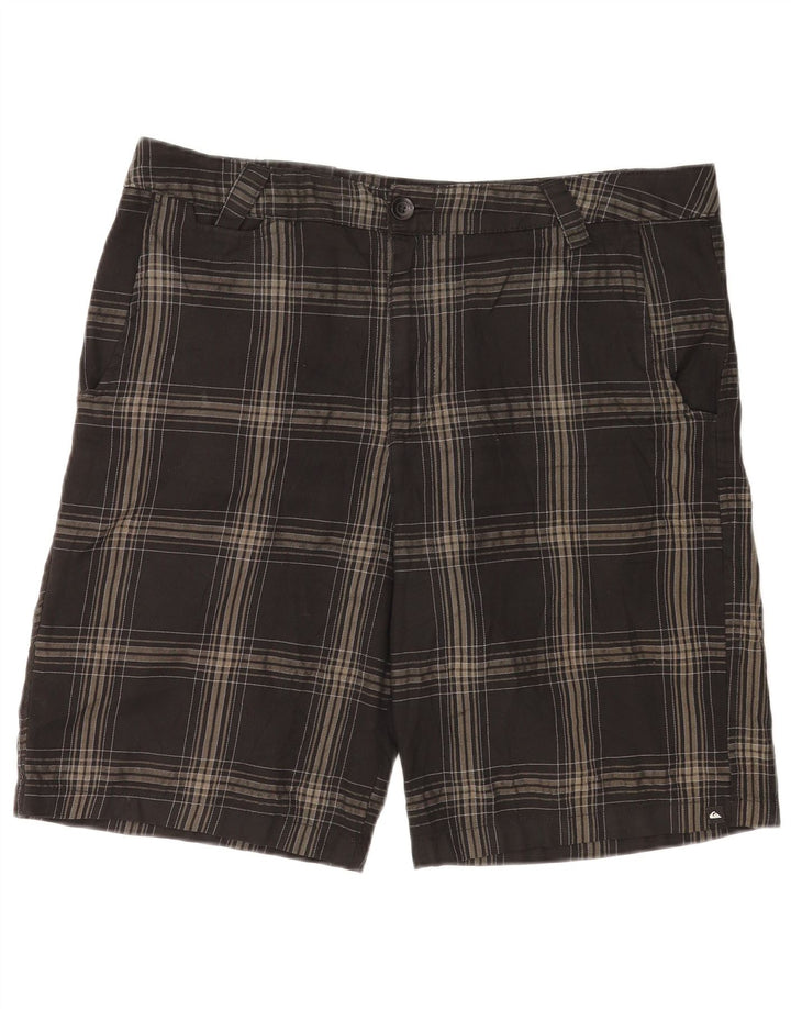 Quiksilver Herren-Chinoshorts W36, großes grau kariertes Polyester