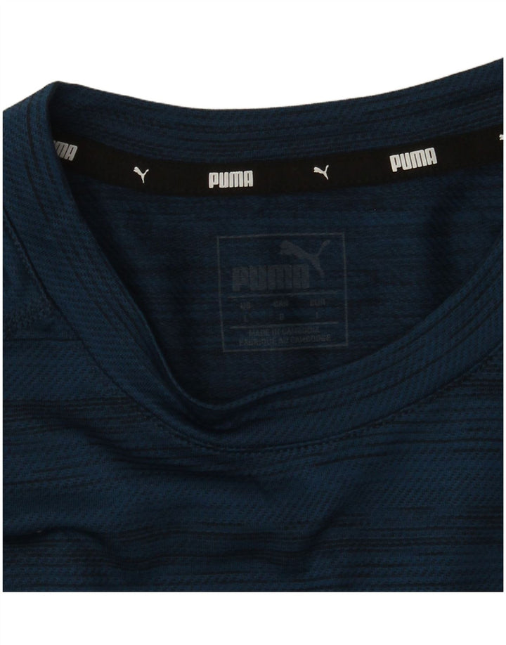 PUMA Herren T-Shirt Top Large Marineblau gestreift