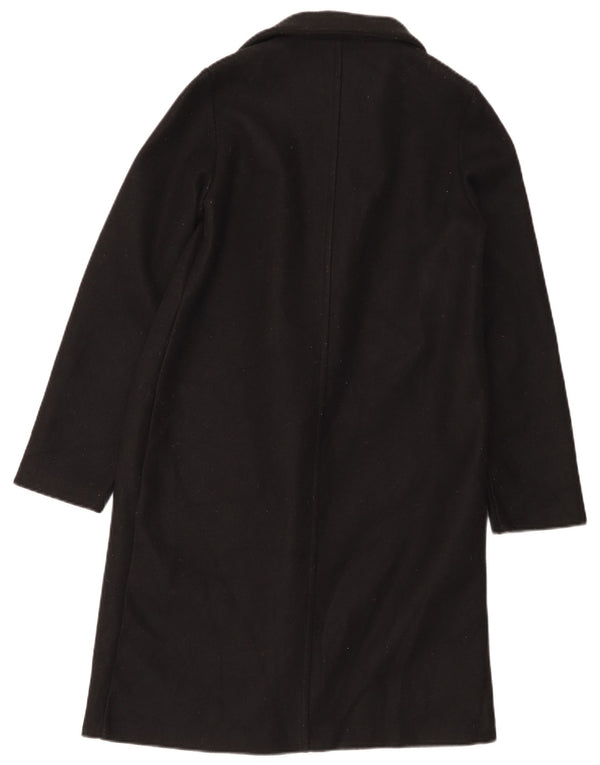 Zara Womens Open Overcoat UK 10 Small Schwarz Polyester