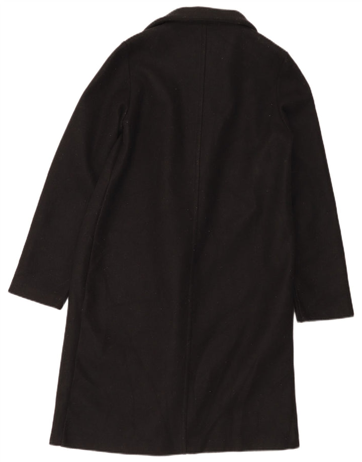 Zara Womens Open Overcoat UK 10 Small Schwarz Polyester
