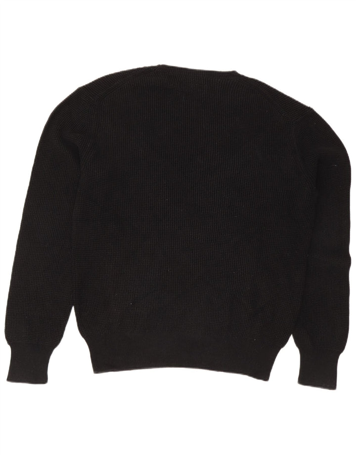 All Saints Herren-Pullover mit Rundhalsausschnitt, groß, aus schwarzer Baumwolle