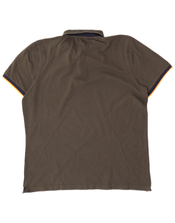 K-Way Herren-Poloshirt XL Khaki Colourblock