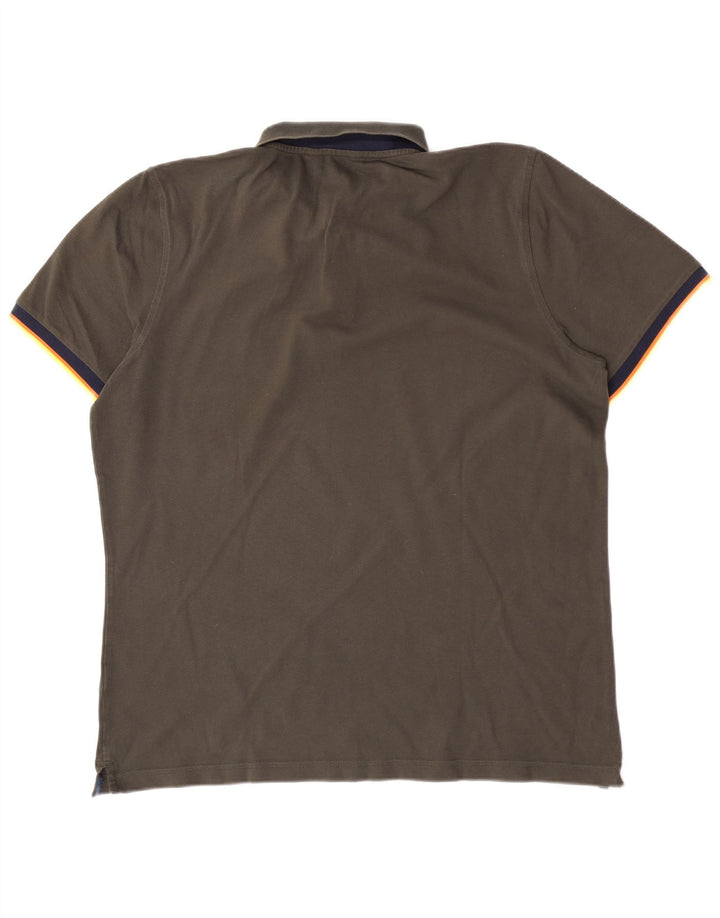 K-Way Herren-Poloshirt XL Khaki Colourblock