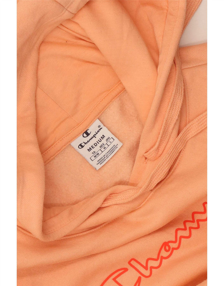 Champion Womens Graphic Oversized Hoodie Pullover UK 14 Mittelorange