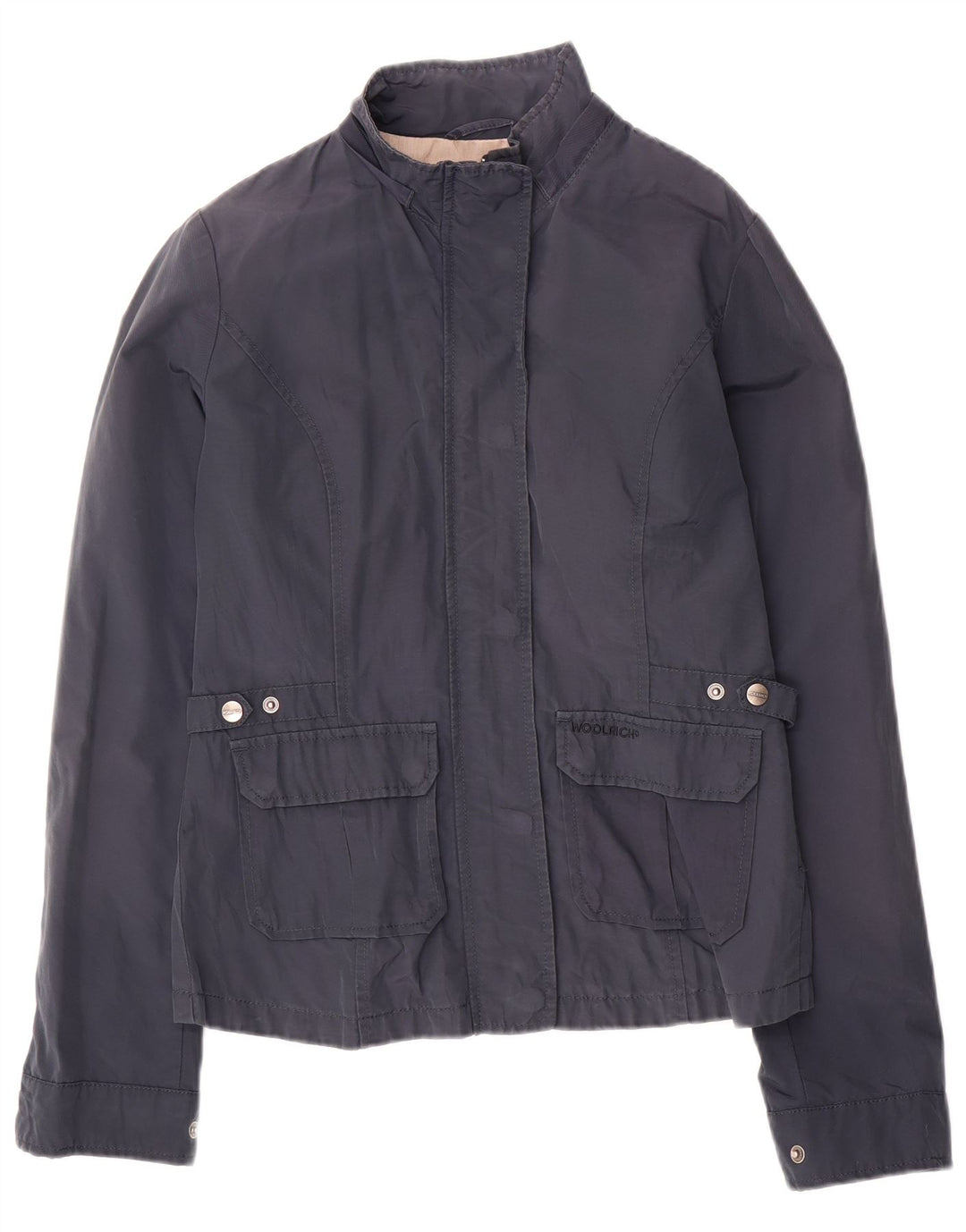 Woolrich Damen Bomberjacke UK 16 Large Marineblaue Baumwolle