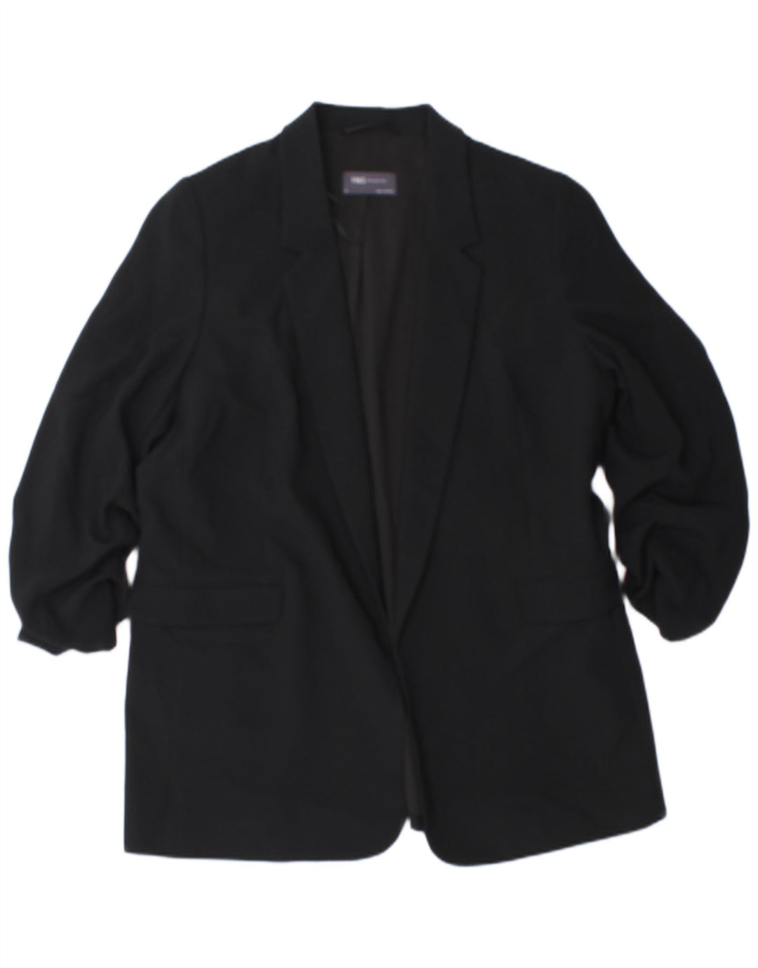 Marks & Spencer Damen-Blazer mit 3/4-Ärmeln, offen, Gr. 18, XL, Schwarz