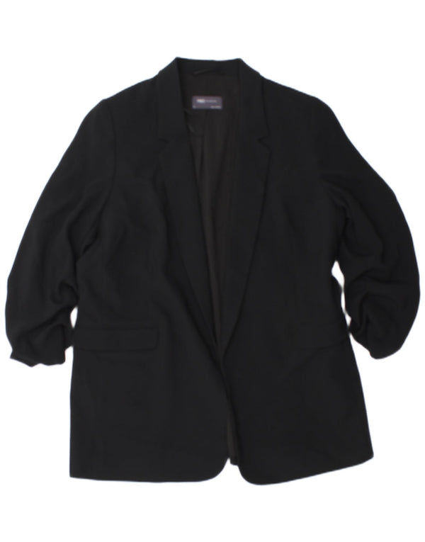 Marks & Spencer Damen-Blazer mit 3/4-Ärmeln, offen, Gr. 18, XL, Schwarz