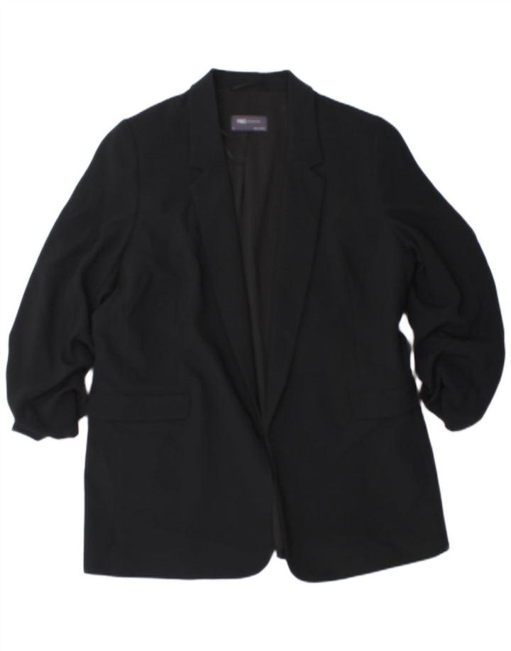 Marks & Spencer Damen-Blazer mit 3/4-Ärmeln, offen, Gr. 18, XL, Schwarz