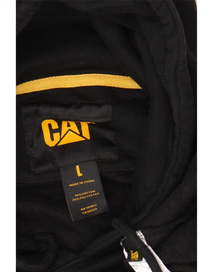 CAT Herren-Kapuzenpullover mit Grafik, groß, aus schwarzer Baumwolle