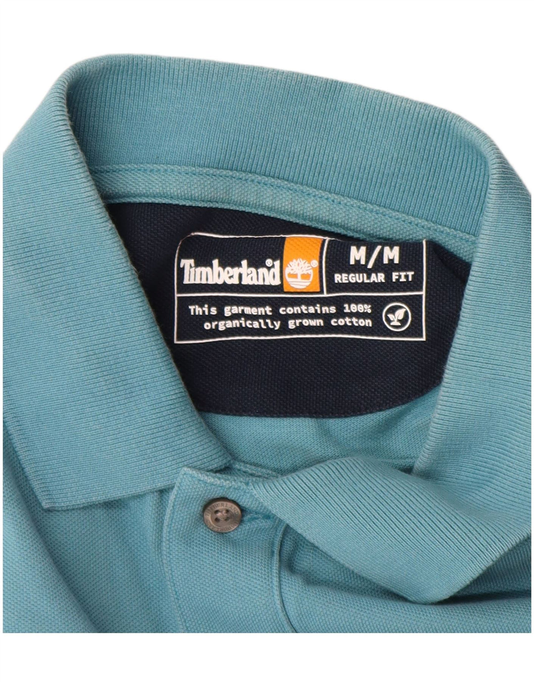 Timberland Herren-Poloshirt mit normaler Passform, mittelblaue Baumwolle