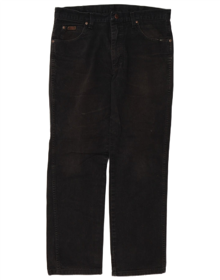Wrangler Herren Texas Straight Jeans W34 L27 Schwarze Baumwolle