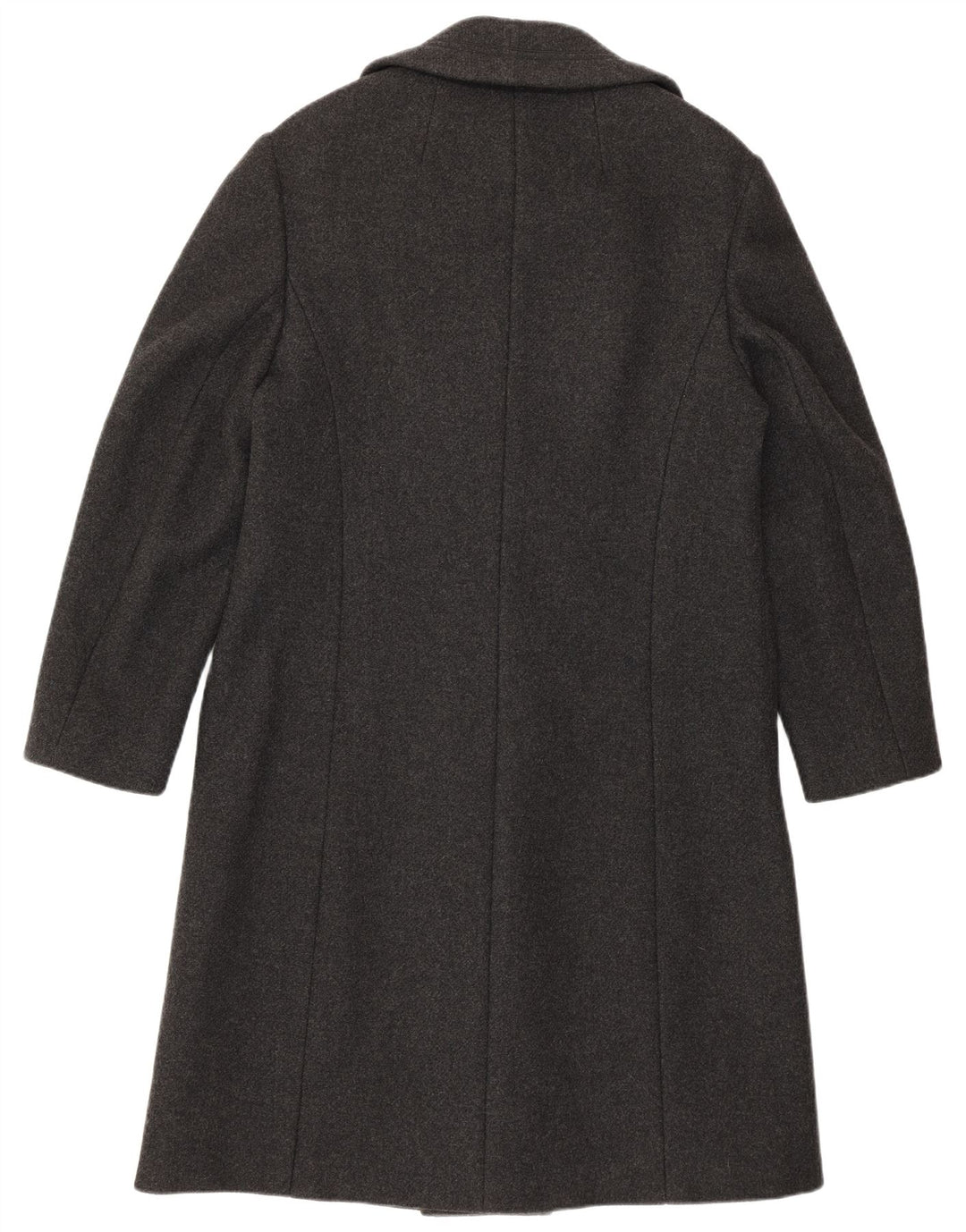 Vintage Damen Zweireihiger Mantel IT 46 Große graue Lammwolle