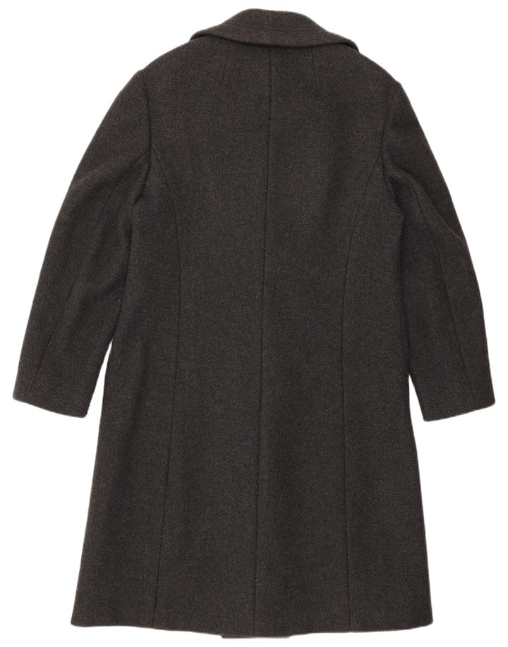 Vintage Damen Zweireihiger Mantel IT 46 Große graue Lammwolle
