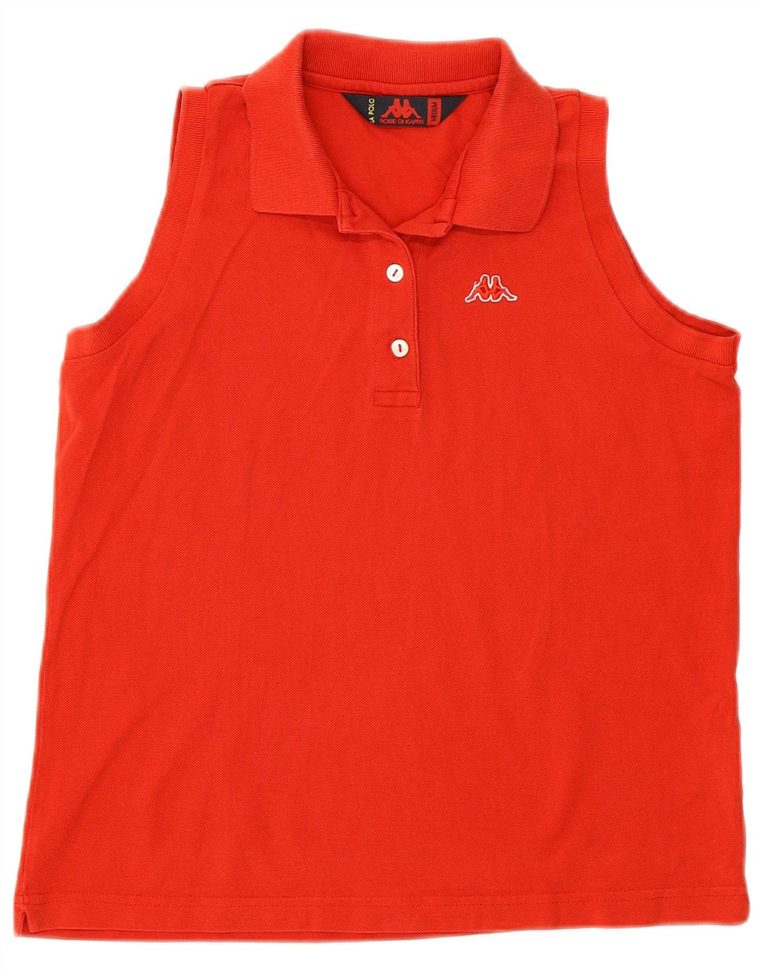 KAPPA Damen Ärmelloses Poloshirt UK 14 Mittelrote Baumwolle