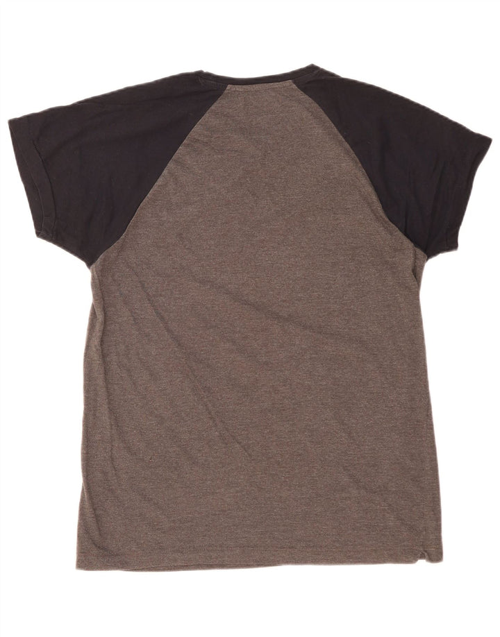 FRENCH CONNECTION Herren T-Shirt Top Large Grau Colourblock Baumwolle