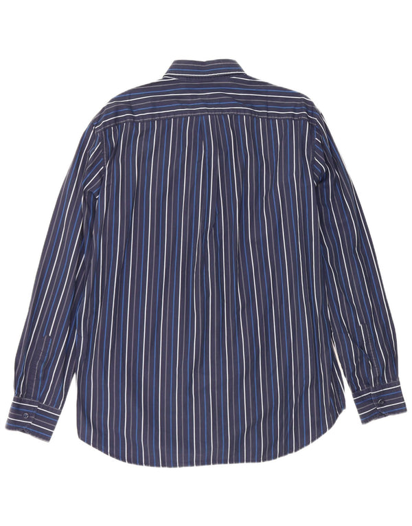 Harmont & Blaine Mens Regular Fit Shirt 2XL Navy Blue Pinstripe